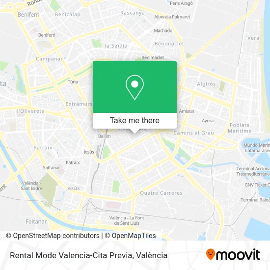Rental Mode Valencia-Cita Previa map