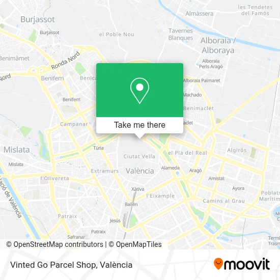 Vinted Go Parcel Shop map
