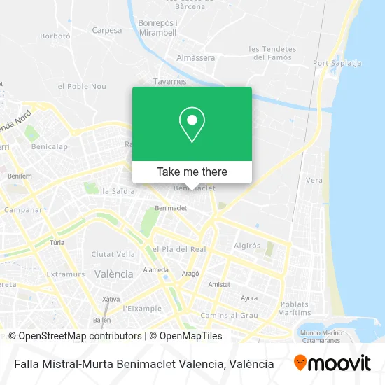 Falla Mistral-Murta Benimaclet Valencia map