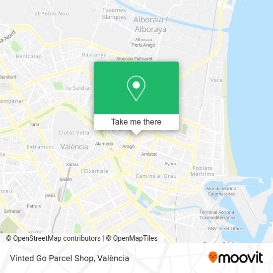 Vinted Go Parcel Shop map
