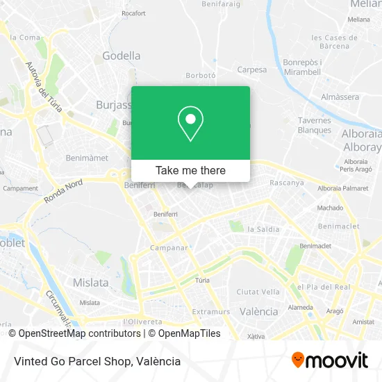 Vinted Go Parcel Shop map