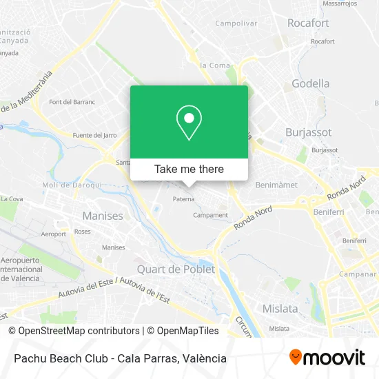 Pachu Beach Club - Cala Parras map
