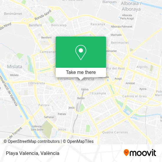 Playa Valencia map