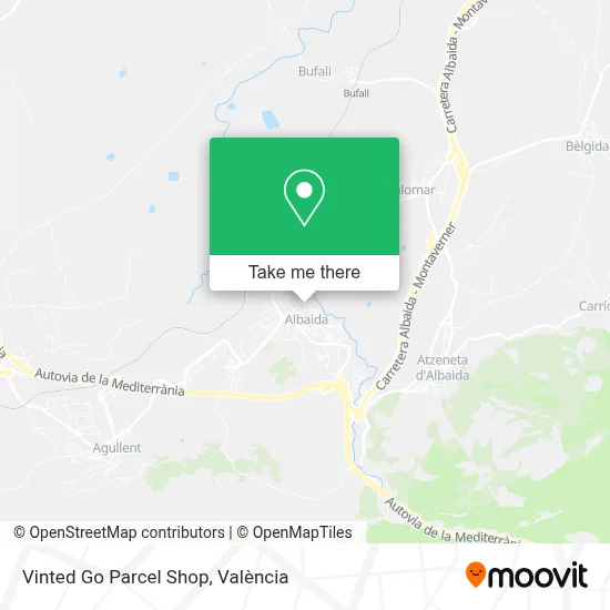 Vinted Go Parcel Shop map