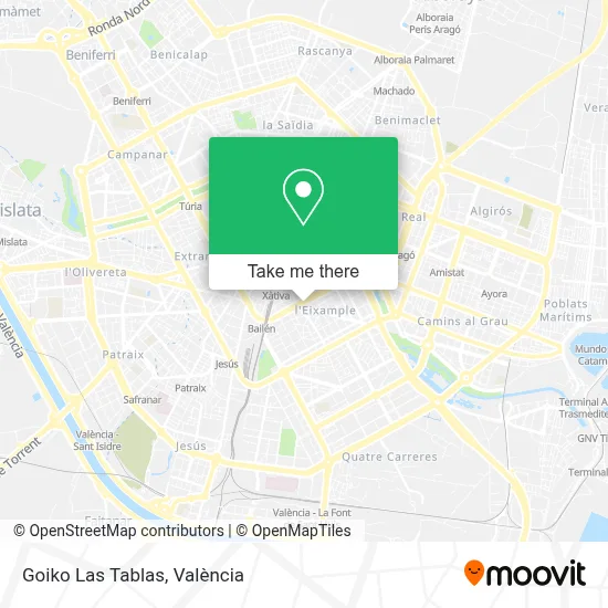 Goiko Las Tablas map