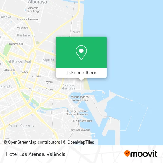Hotel Las Arenas map