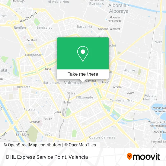 DHL Express Service Point map