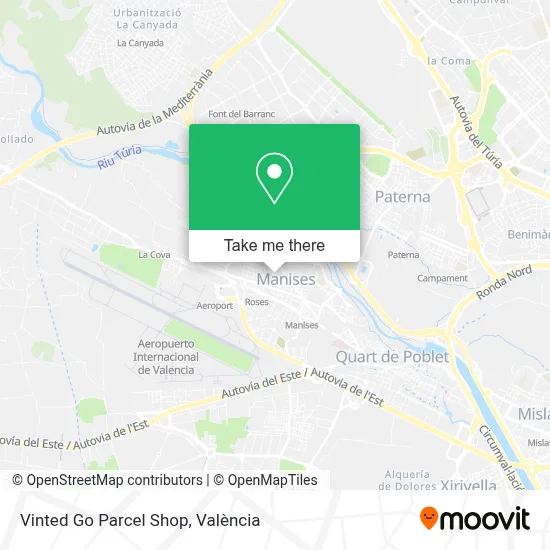 Vinted Go Parcel Shop map