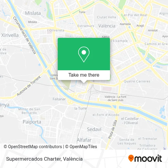 Supermercados Charter map