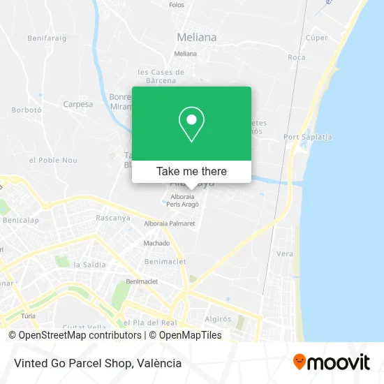 Vinted Go Parcel Shop map