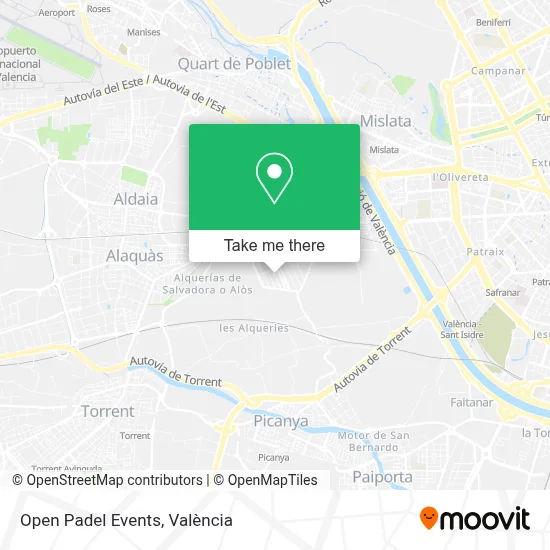 Open Padel Events map