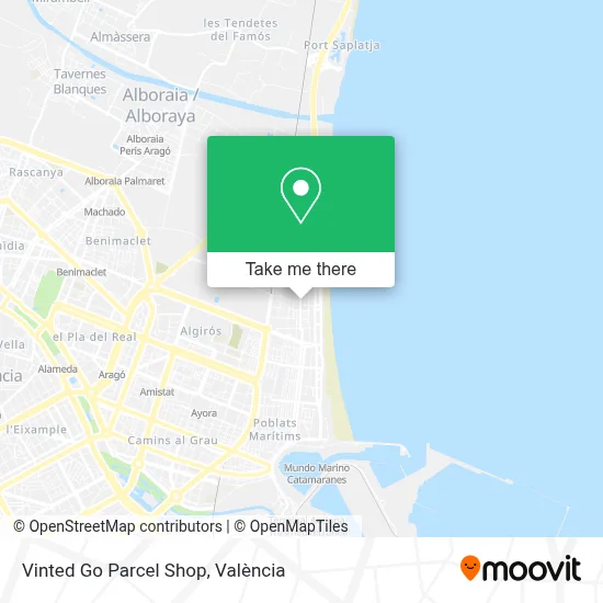 Vinted Go Parcel Shop map