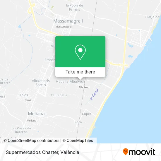 Supermercados Charter map