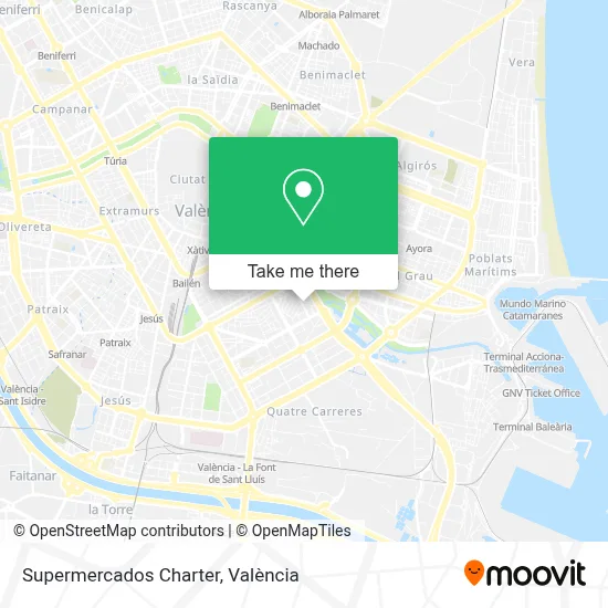 Supermercados Charter map