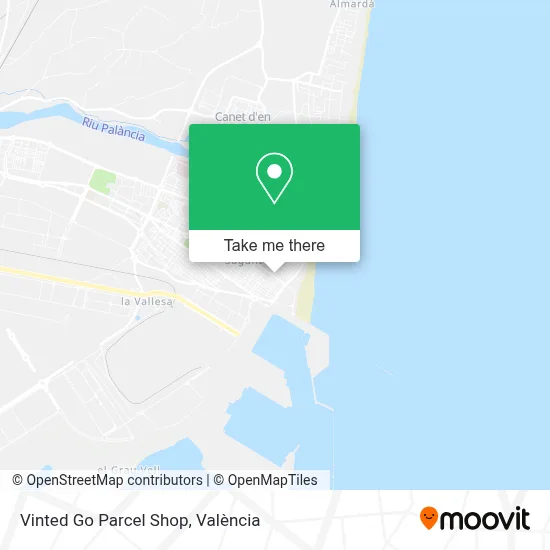 Vinted Go Parcel Shop map