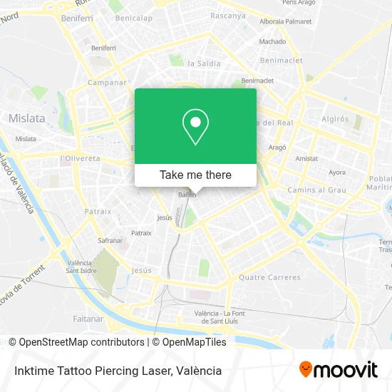 Inktime Tattoo Piercing Laser map