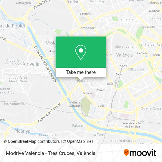 Modrive Valencia - Tres Cruces map