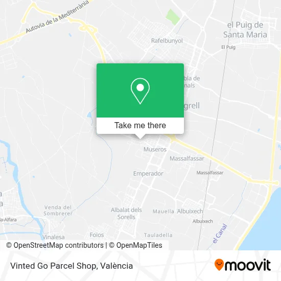 Vinted Go Parcel Shop map