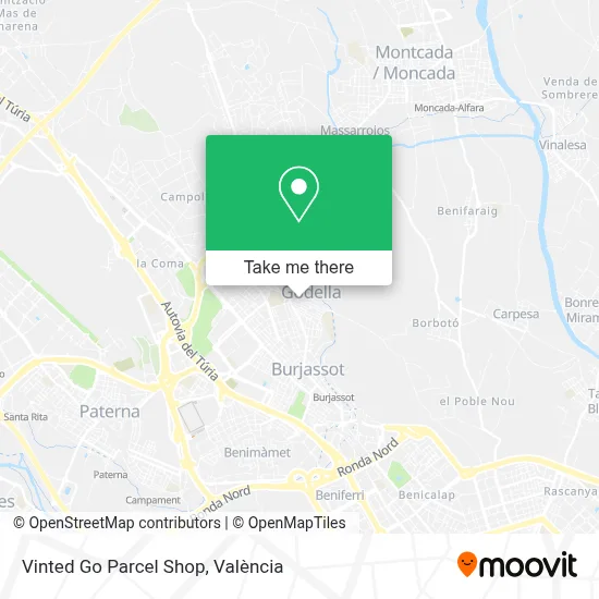 Vinted Go Parcel Shop map