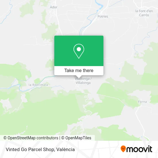 Vinted Go Parcel Shop map
