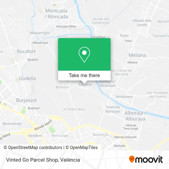 Vinted Go Parcel Shop map