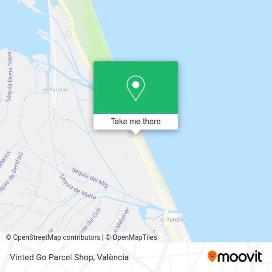 Vinted Go Parcel Shop map