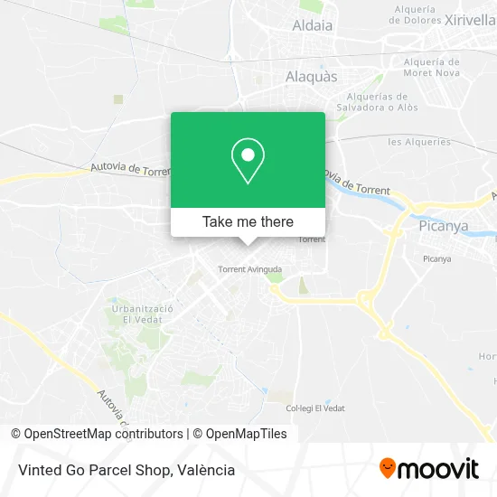 Vinted Go Parcel Shop map