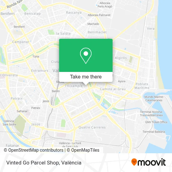 Vinted Go Parcel Shop map