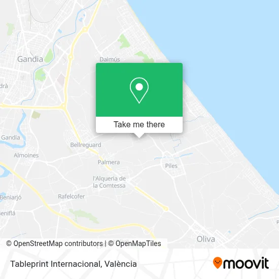 Tableprint Internacional map