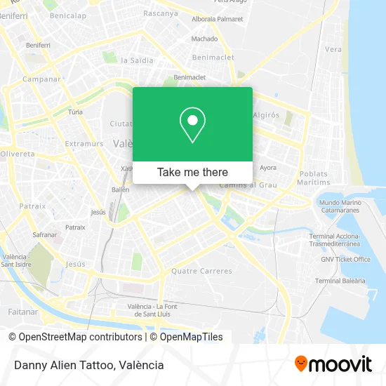 Danny Alien Tattoo map