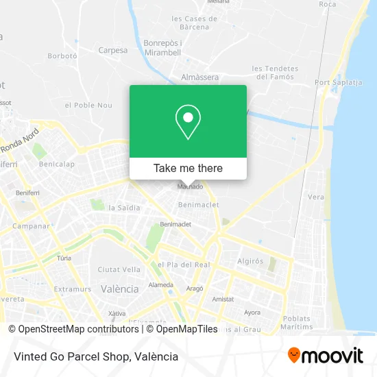 Vinted Go Parcel Shop map
