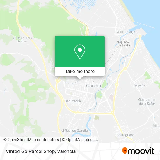 Vinted Go Parcel Shop map