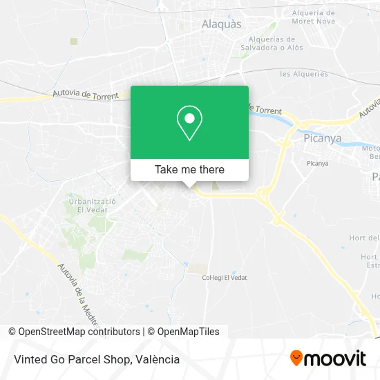 Vinted Go Parcel Shop map