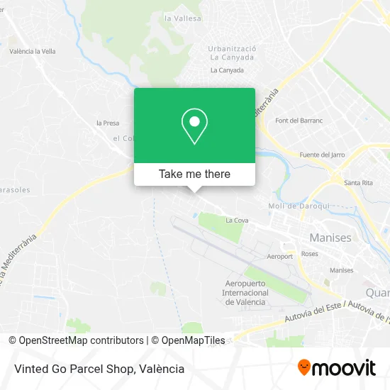 Vinted Go Parcel Shop map