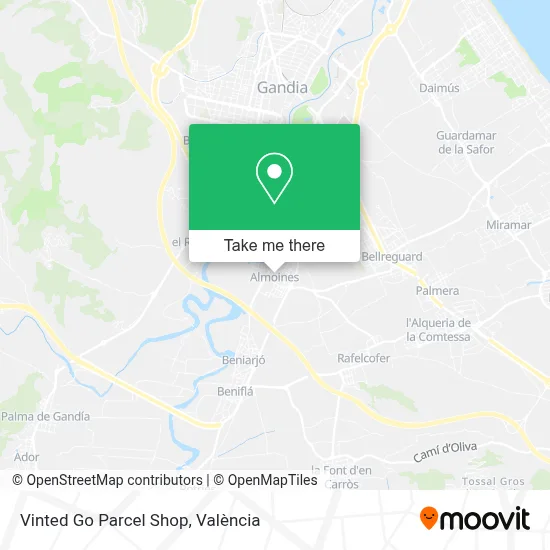 Vinted Go Parcel Shop map