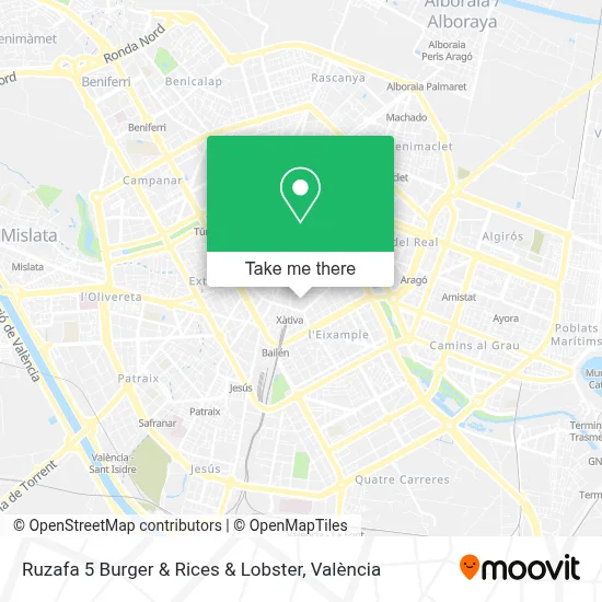 Ruzafa 5 Burger & Rices & Lobster map