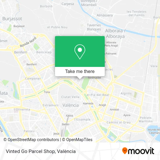 Vinted Go Parcel Shop map