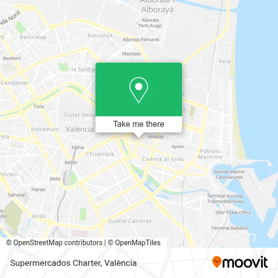 Supermercados Charter map