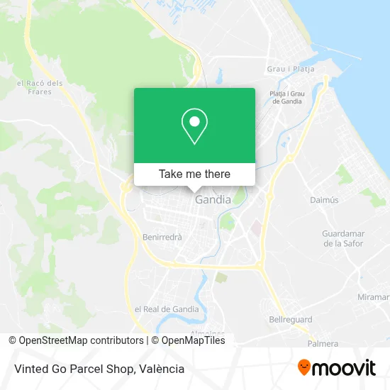 Vinted Go Parcel Shop map