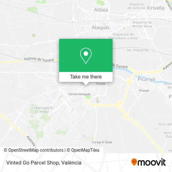 Vinted Go Parcel Shop map