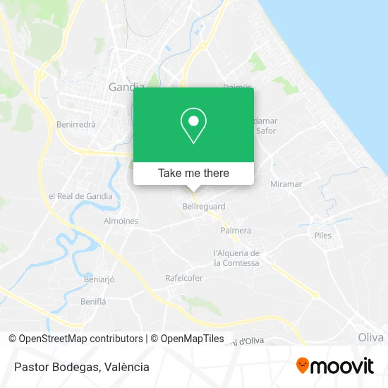 Pastor Bodegas map