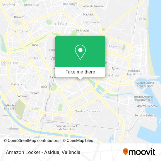 Amazon Locker - Asidua map