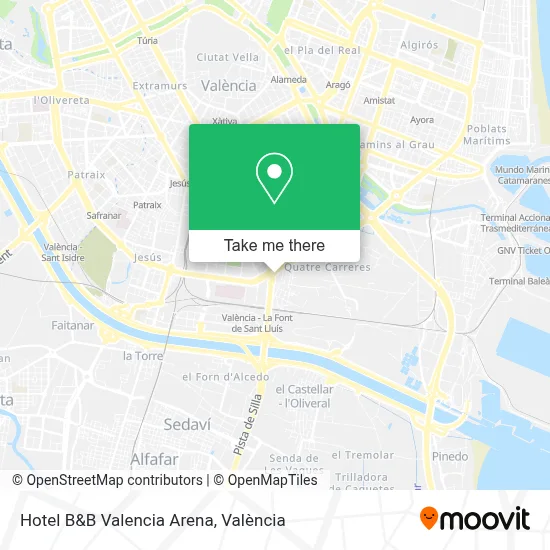 Hotel B&B Valencia Arena map