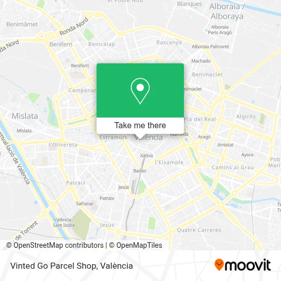 Vinted Go Parcel Shop map