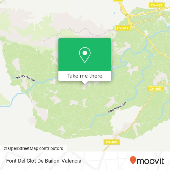 Font Del Clot De Bailon map