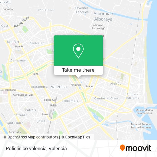 Policlinico valencia map