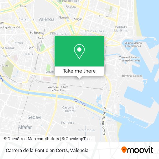 Carrera de la Font d'en Corts map