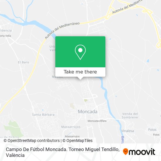 Campo De Fútbol Moncada. Torneo Miguel Tendillo map
