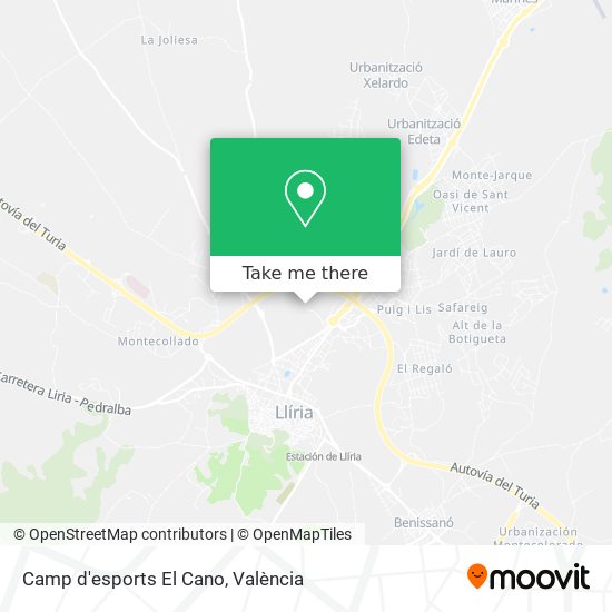 mapa Camp d'esports El Cano