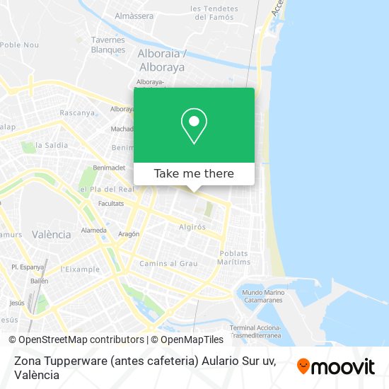 mapa Zona Tupperware (antes cafeteria) Aulario Sur uv